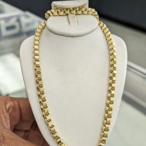 10kt Real Gold Box Byzantine Chain 5.3mm 20 Inches